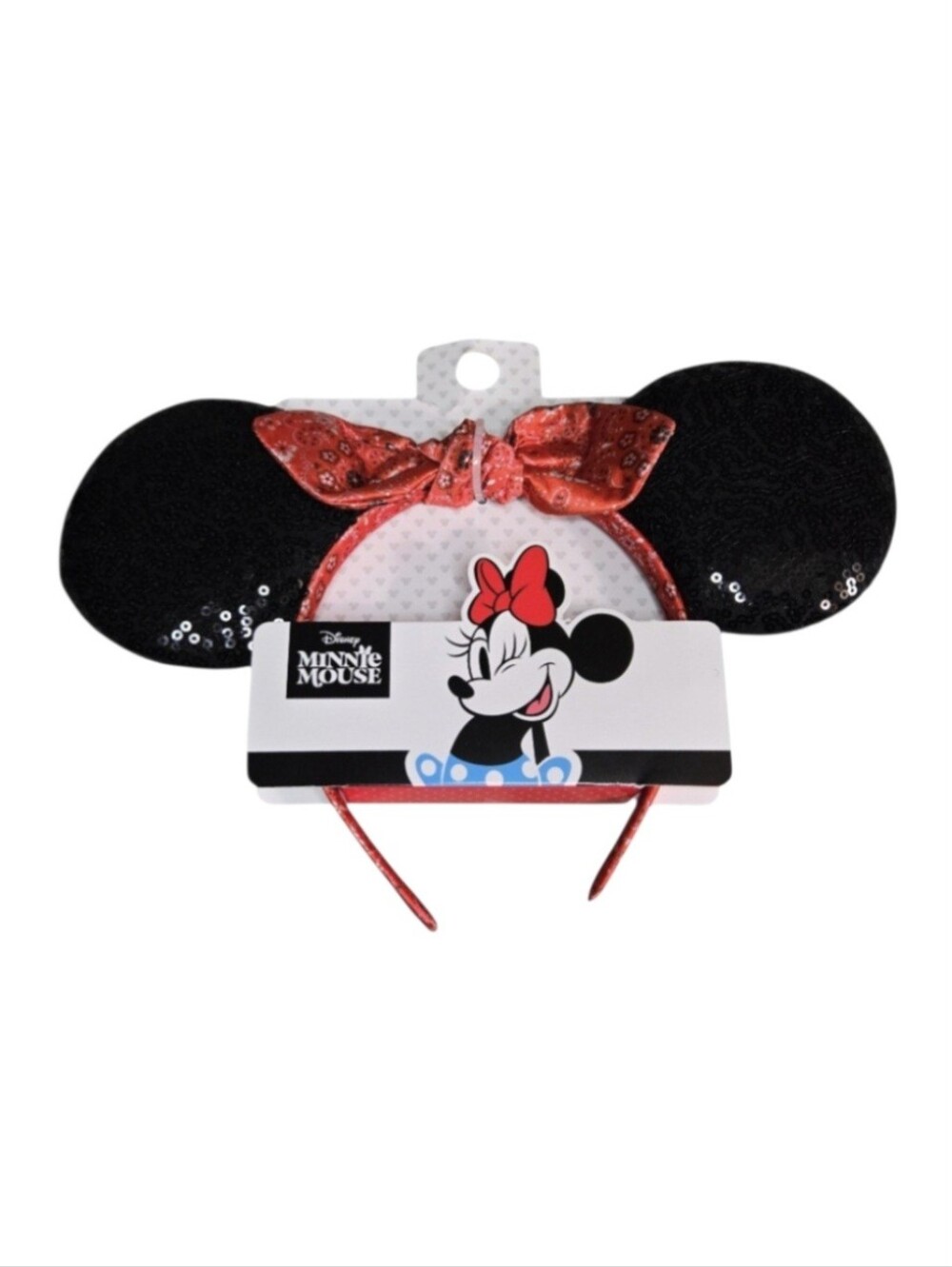 Disney Minnie Mouse Girl's Red Glitter Bow Headband NWT!